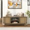 Costway TV Stand for TV up to 55 Inch Television Cabinet with 2 Open Shelves Sliding Doors